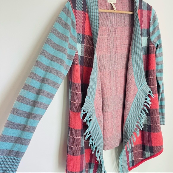 Matilda Jane‎ Steadfast Plaid Fringe Printed Cardigan - Picture 4 of 8